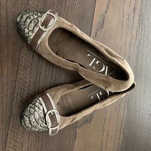 AGL Brown Cap Toe Ballet Flats Shoes - Size 38 (7.5)